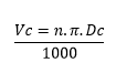 Formula do movimento de velocidade do corte